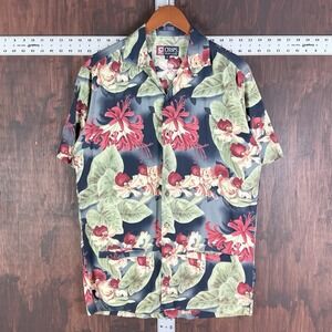 Chaps Ralph Lauren Short Sleeve Hawaiian Shirt Large Button Up Men Small Vintage